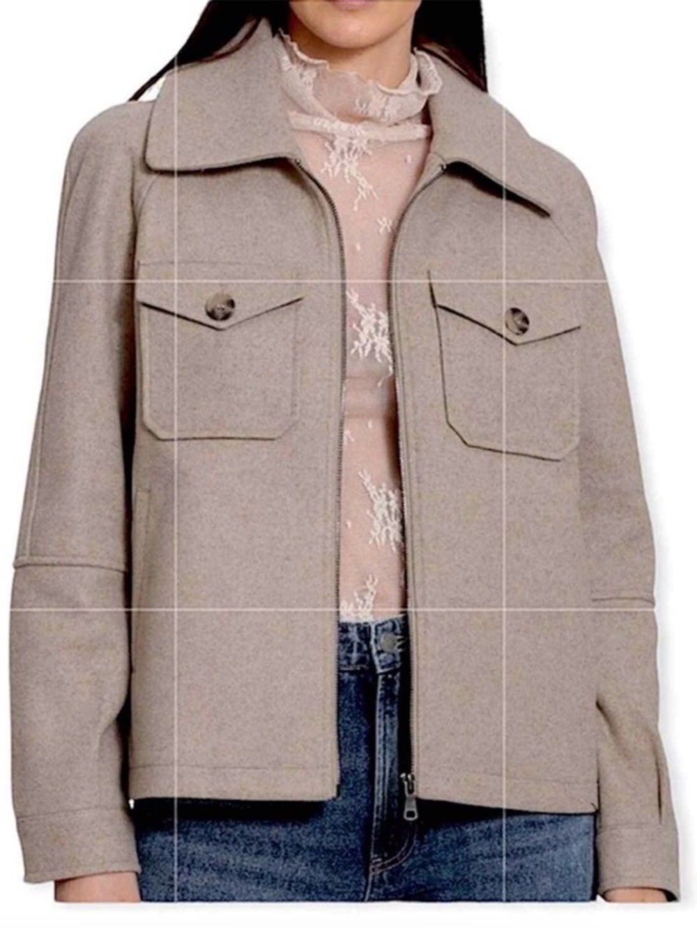 Avec Les Filles Taupe Utility Jacket